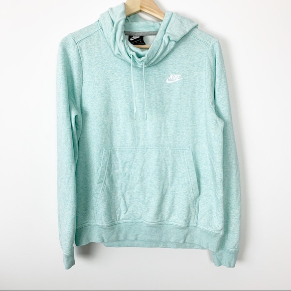 Nike Tops | Nike Cowl Neck Hoodie Sweatshirt Aqua Pastel Med | Poshmark